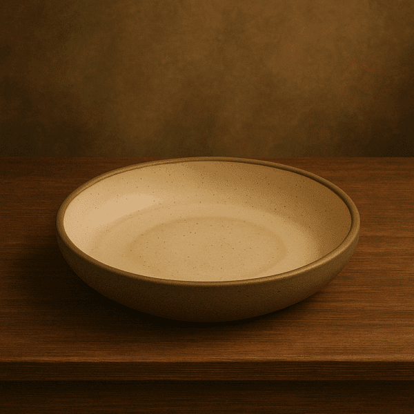 Χειροποίητο κεραμικό πιάτο γαβάθα με ματ ηλιοκίτρινη υάλωση – Ήλιος, σε 14, 17 και 20 εκ.