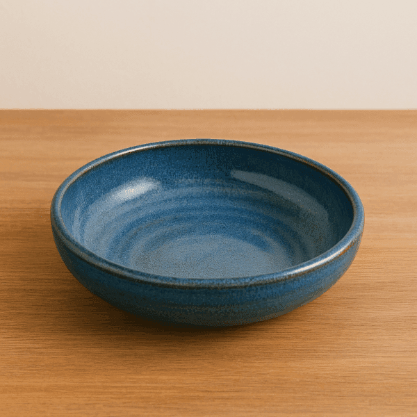 Χειροποίητο κεραμικό πιάτο γαβάθα με μπλε υάλωση – Mare, διαστάσεις 14, 17 και 20 εκ.