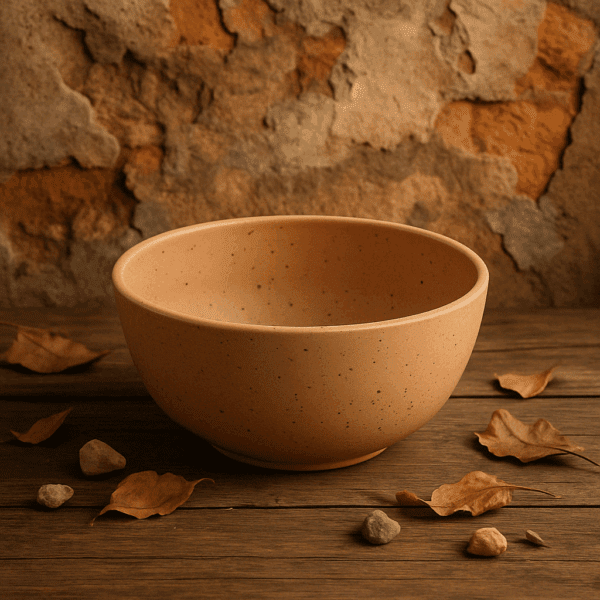 Χειροποίητο κεραμικό μπολ με ματ φινίρισμα σε φυσικό μπεζ χρώμα – Άμμος, διαστάσεις 12,5 και 14,5 εκ.