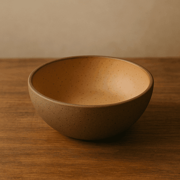 Χειροποίητο κεραμικό μπολ με φυσική υφή και ματ υάλωση σε ηλιοκίτρινο – Ήλιος, σε 12,5 και 14,5 εκ.