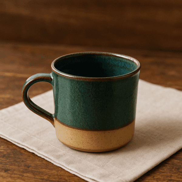 Χειροποίητη κεραμική κούπα με βαθύ μπλε υάλωση